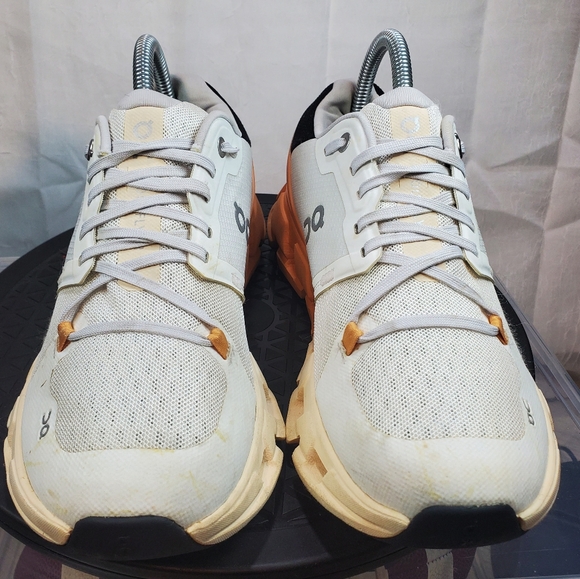 On Running Womens Cloud Flyer Running Training Shoes White Sand Orange SIZE 8 - Picture 3 of 14